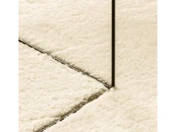 Alfombra HUARTE de pelo corto suave y lavable color crema 120x120 cm