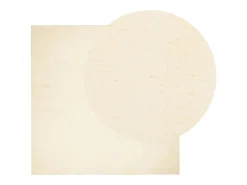 Alfombra HUARTE de pelo corto suave y lavable color crema 120x120 cm