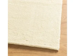 Alfombra HUARTE de pelo corto suave y lavable color crema 120x120 cm