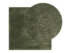 Alfombra HUARTE de pelo corto suave y lavable color verde bosque 120x120 cm
