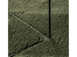 Alfombra HUARTE de pelo corto suave y lavable color verde bosque 120x120 cm