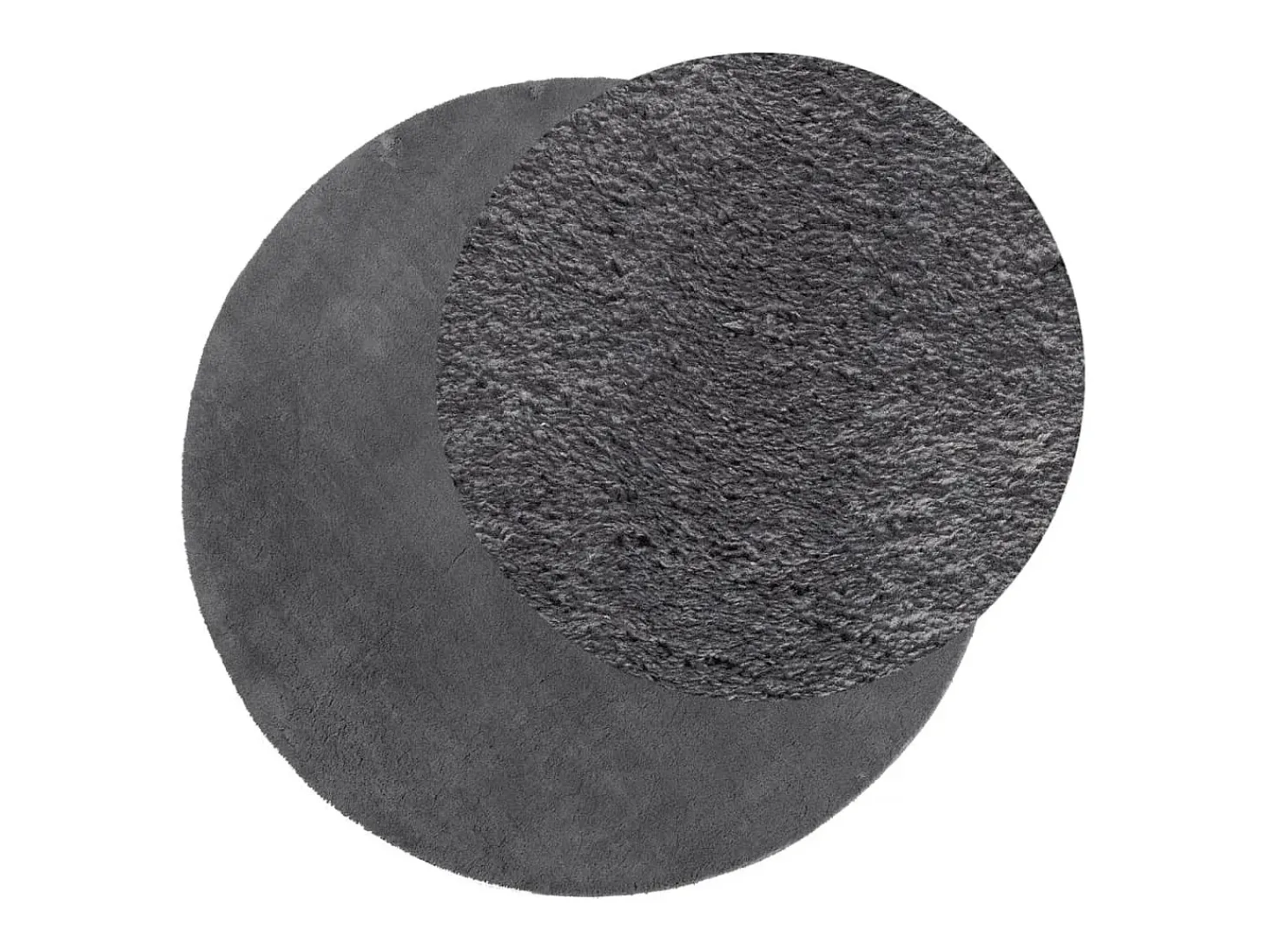 Alfombra HUARTE de pelo corto suave y lavable, color antracita, Ø 100 cm