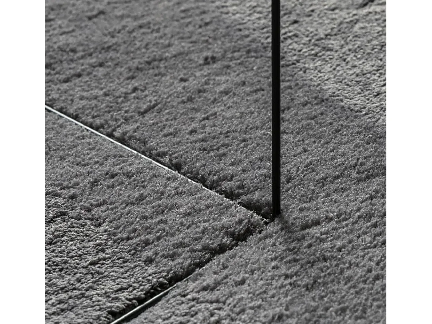 Alfombra HUARTE de pelo corto suave y lavable, color antracita, Ø 100 cm