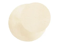 Alfombra HUARTE de pelo corto suave y lavable en color crema, Ø 100 cm