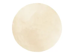Alfombra HUARTE de pelo corto suave y lavable en color crema, Ø 100 cm