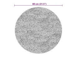 Alfombra HUARTE de pelo corto suave y lavable en color crema, Ø 80 cm