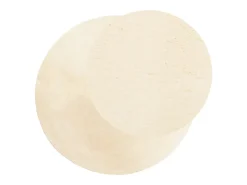 Alfombra HUARTE de pelo corto suave y lavable en color crema, Ø 80 cm