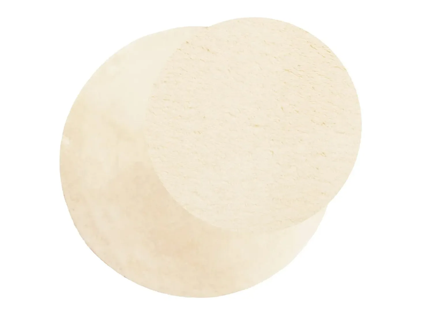 Alfombra HUARTE de pelo corto suave y lavable en color crema, Ø 80 cm