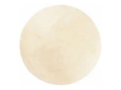 Alfombra HUARTE de pelo corto suave y lavable en color crema, Ø 80 cm