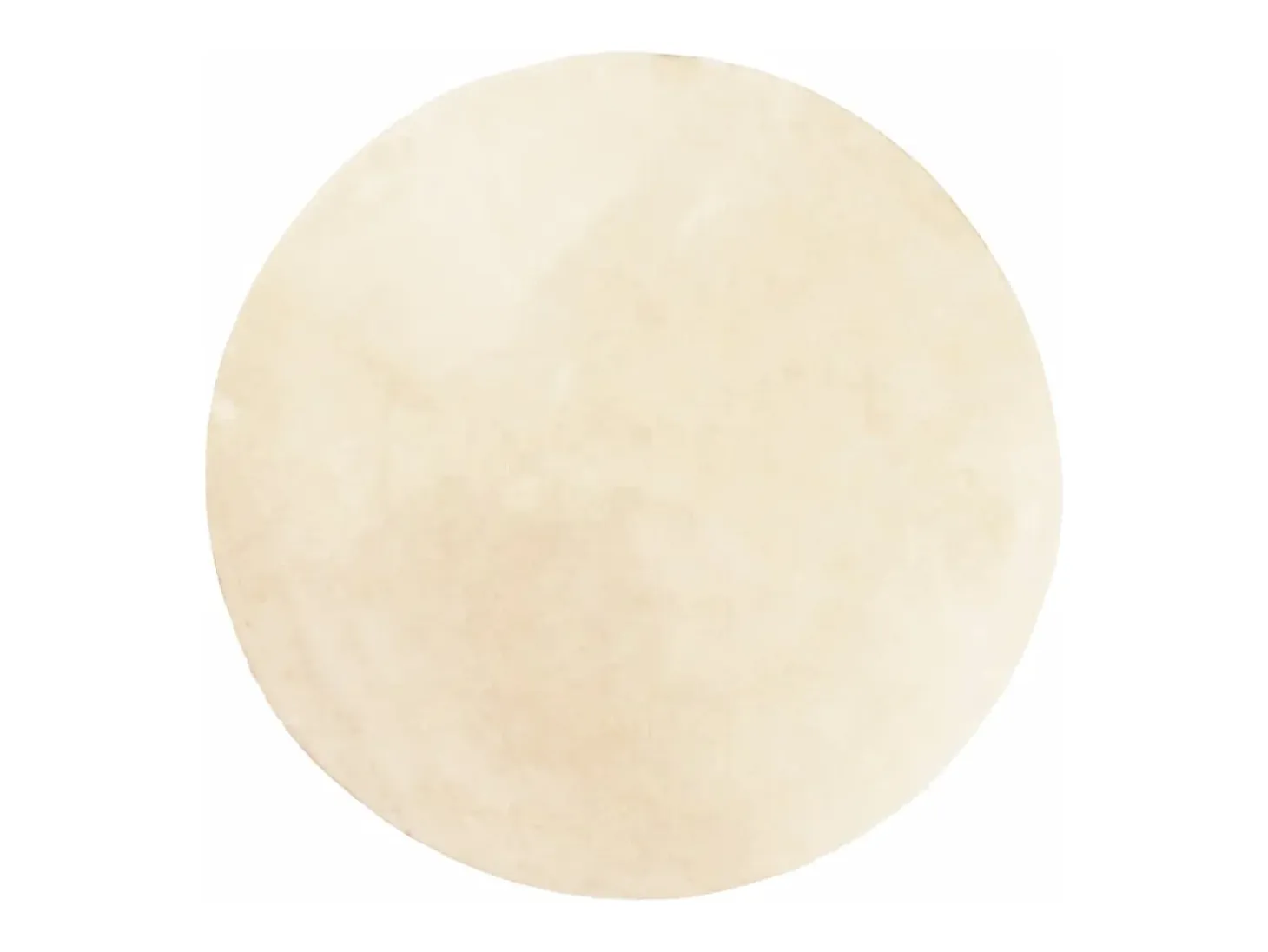 Alfombra HUARTE de pelo corto suave y lavable en color crema, Ø 80 cm