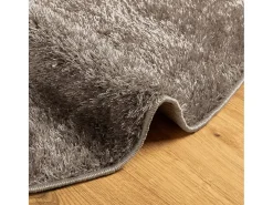 Alfombra ISTAN de pelo largo, acabado gris brillante, Ø 100 cm