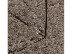 Alfombra ISTAN de pelo largo, acabado gris brillante, Ø 100 cm