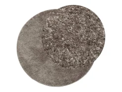 Alfombra ISTAN de pelo largo, acabado gris brillante, Ø 100 cm