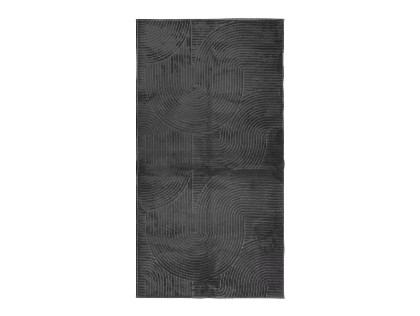 Alfombra IZA de pelo corto de estilo escandinavo en color antracita 80x150 cm