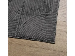 Alfombra IZA de pelo corto de estilo escandinavo en color antracita 80x150 cm