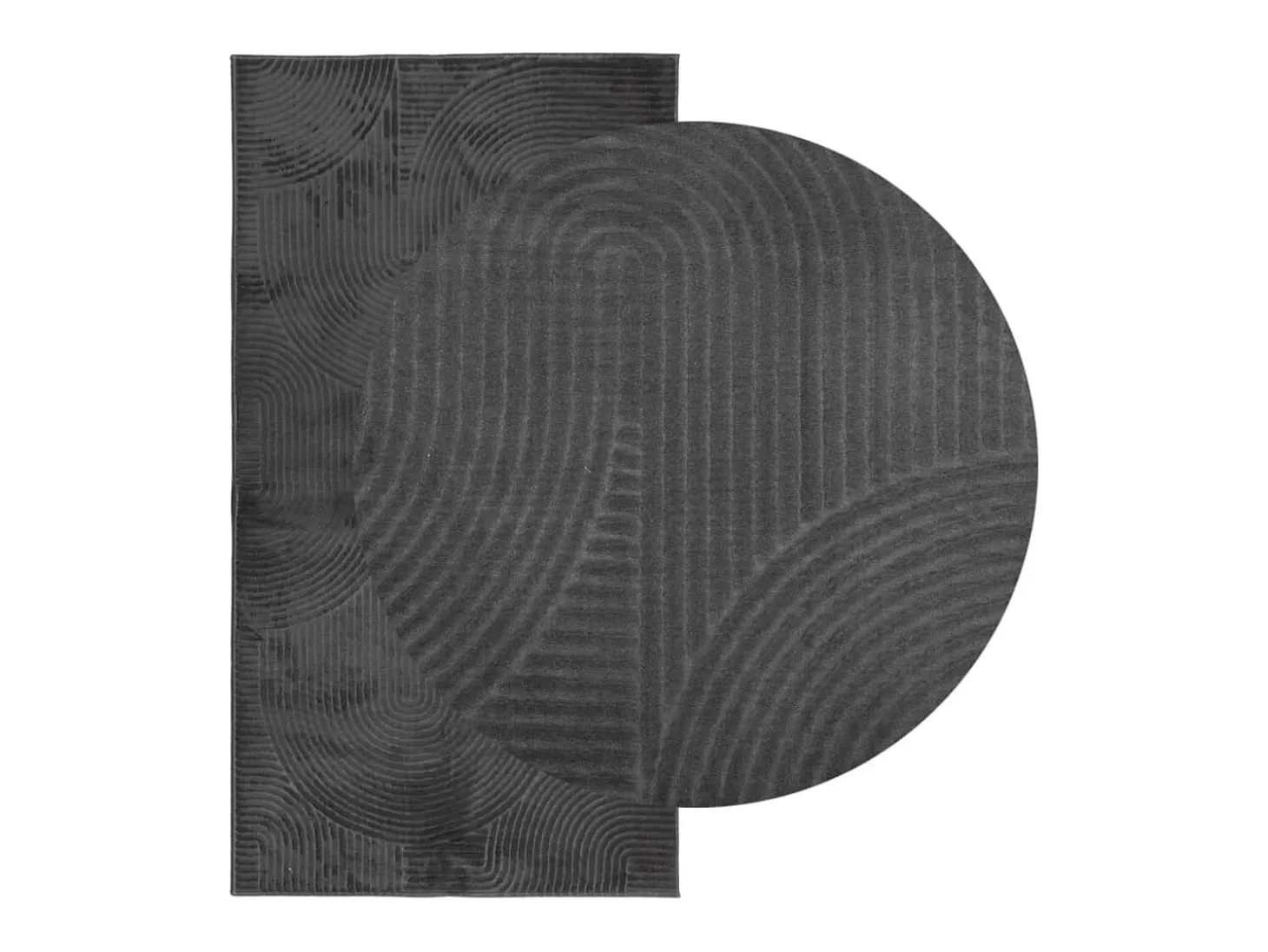 Alfombra IZA de pelo corto de estilo escandinavo en color antracita 80x150 cm