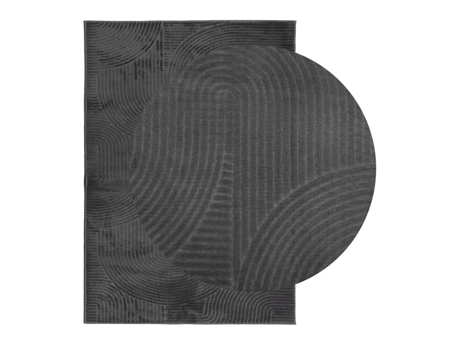 Alfombra IZA de pelo corto de estilo escandinavo en color antracita 120x170 cm
