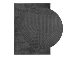 Alfombra IZA de pelo corto de estilo escandinavo en color antracita 240x340 cm