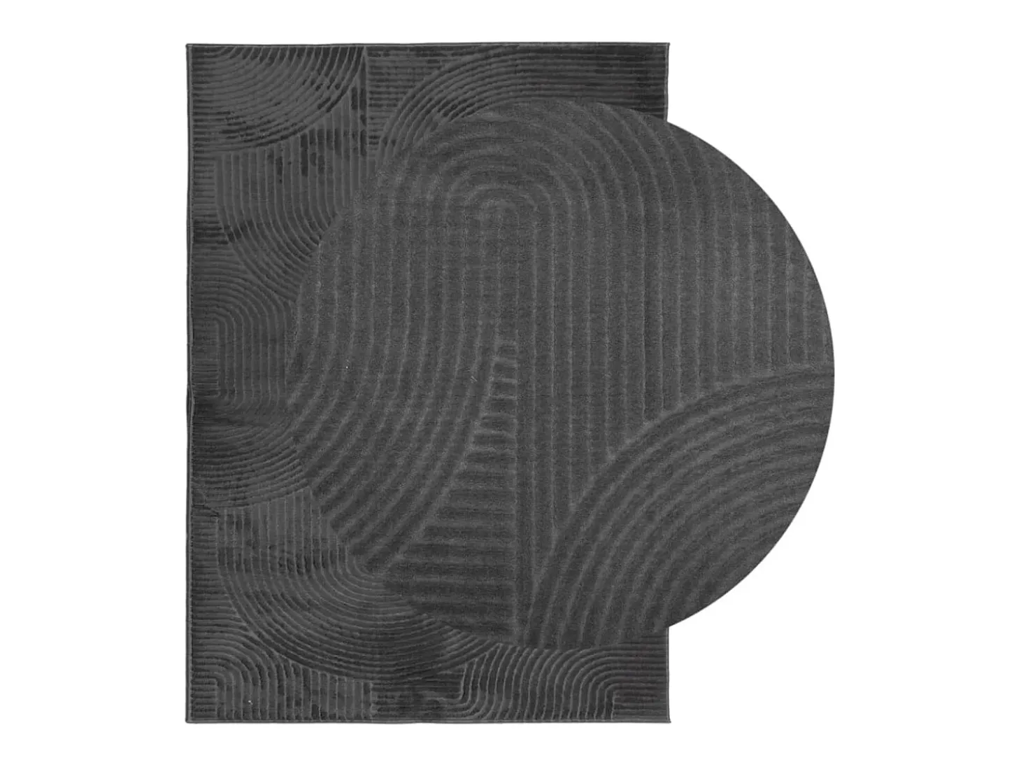 Alfombra IZA de pelo corto de estilo escandinavo en color antracita 240x340 cm