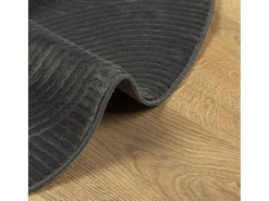 Alfombra IZA de pelo corto de estilo escandinavo en color antracita Ø 200 cm