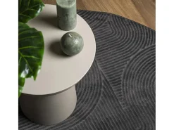 Alfombra IZA de pelo corto de estilo escandinavo en color antracita Ø 200 cm
