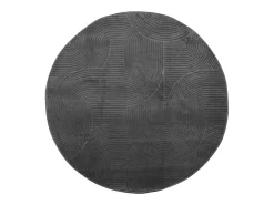 Alfombra IZA de pelo corto de estilo escandinavo en color antracita Ø 120 cm