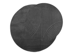 Alfombra IZA de pelo corto de estilo escandinavo en color antracita Ø 120 cm