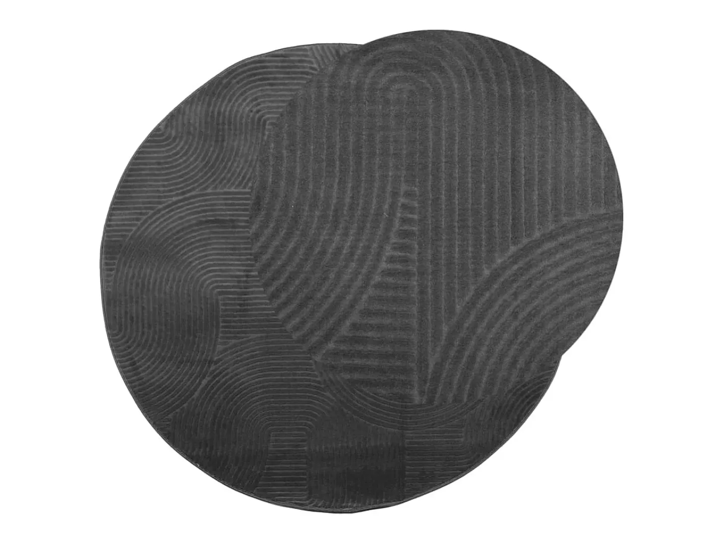 Alfombra IZA de pelo corto de estilo escandinavo en color antracita Ø 120 cm