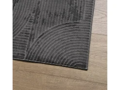 Alfombra IZA de pelo corto de estilo escandinavo en color antracita 100x200 cm