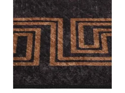 Alfombra lavable antideslizante 160x230 cm negra y dorada