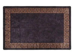 Alfombra lavable antideslizante 160x230 cm negra y dorada