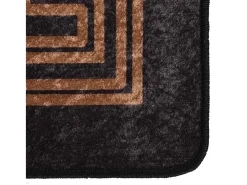 Alfombra lavable antideslizante 160x230 cm negra y dorada