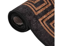 Alfombra lavable antideslizante 160x230 cm negra y dorada