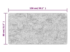 Alfombra lavable blanca y negra 80x150 cm antideslizante