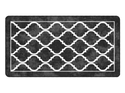 Alfombra lavable blanca y negra 80x150 cm antideslizante