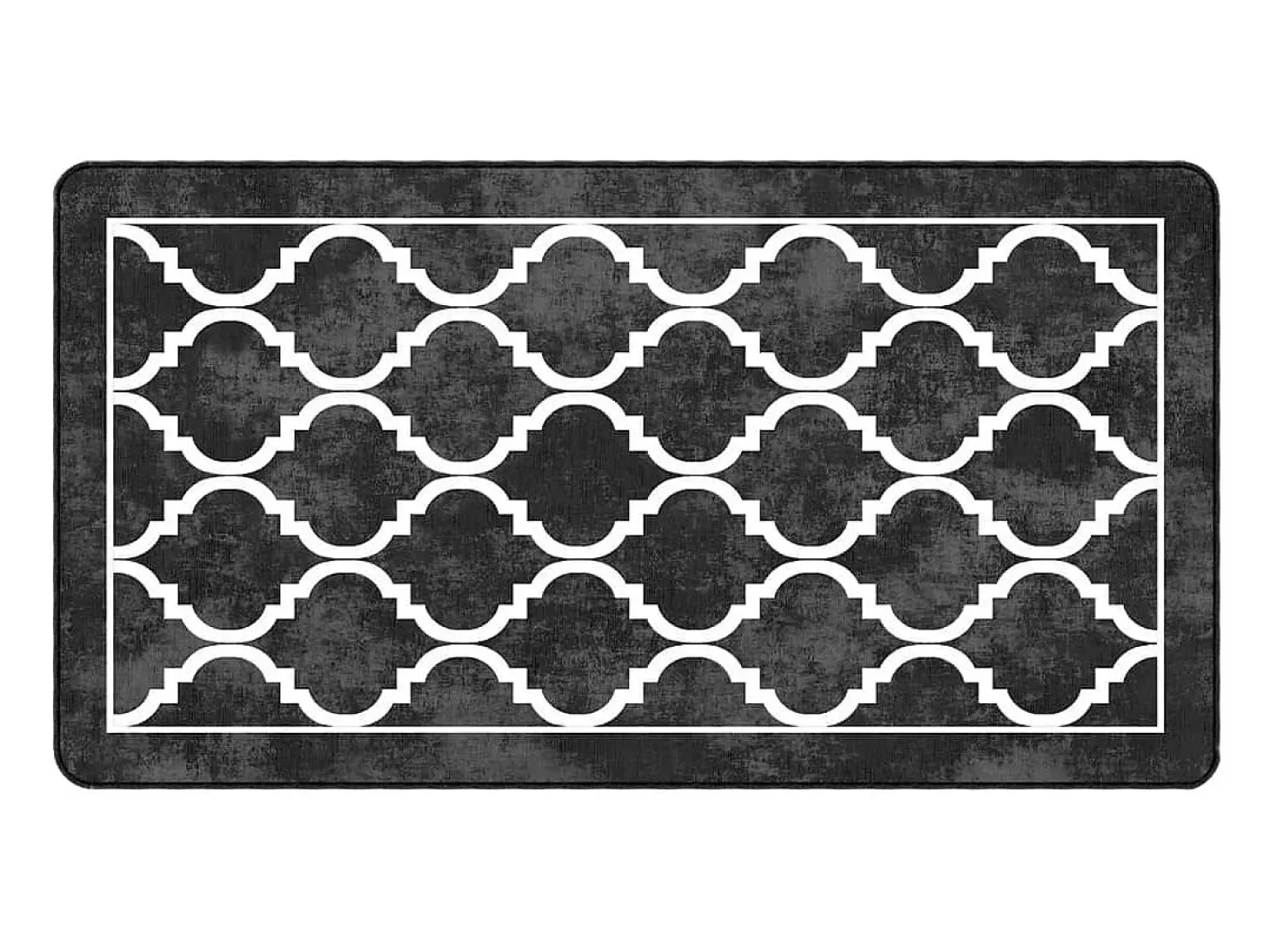 Alfombra lavable blanca y negra 80x150 cm antideslizante