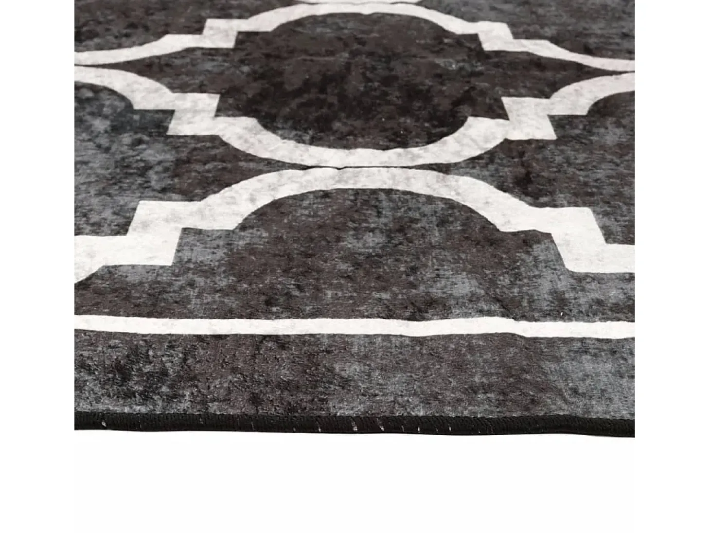 Alfombra lavable blanca y negra 80x150 cm antideslizante