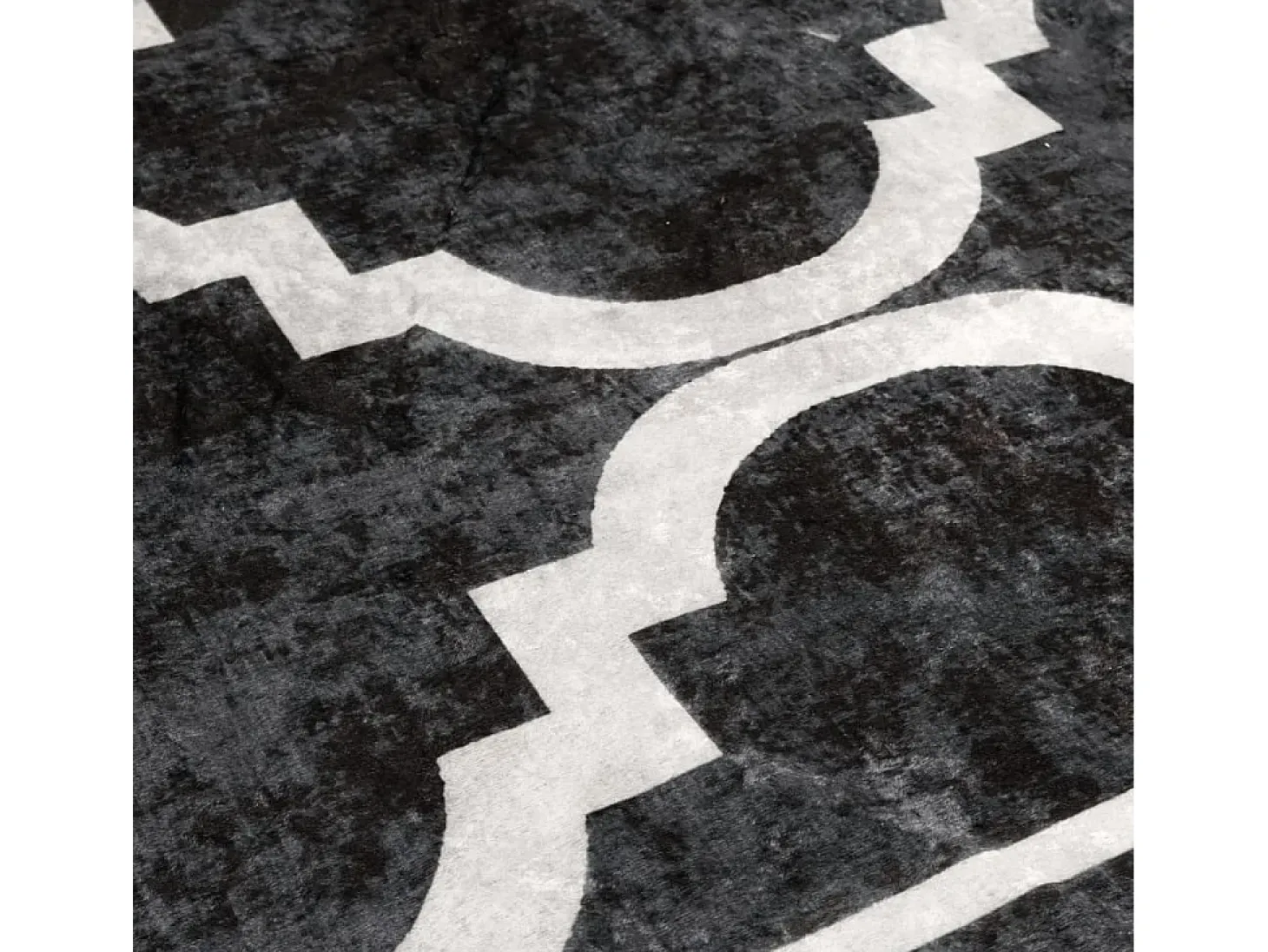 Alfombra lavable blanca y negra 80x150 cm antideslizante