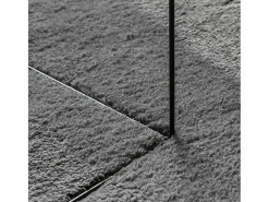 Alfombra lavable de pelo corto suave HUARTE antracita 120x120 cm