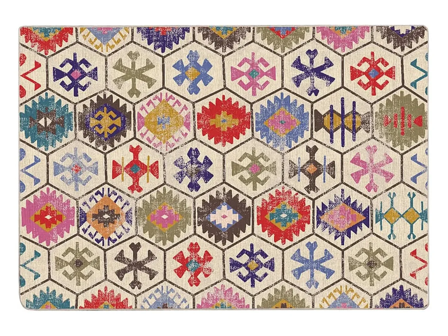 Alfombra lavable multicolor 160x230 cm antideslizante