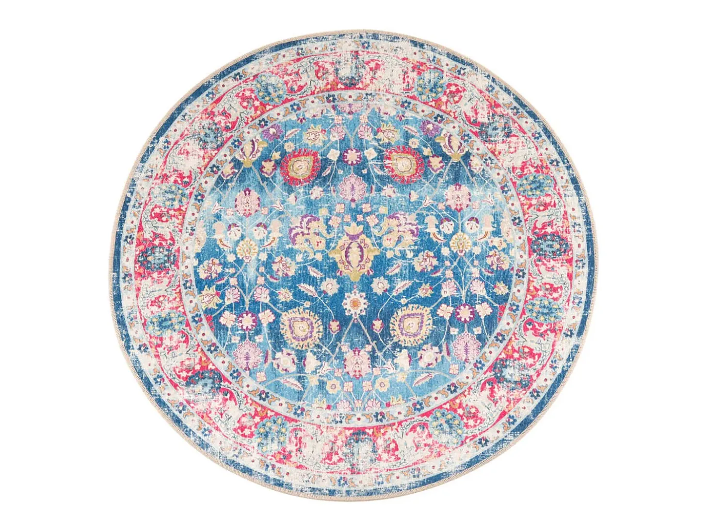 Alfombra lavable multicolor Ø 120 cm antideslizante