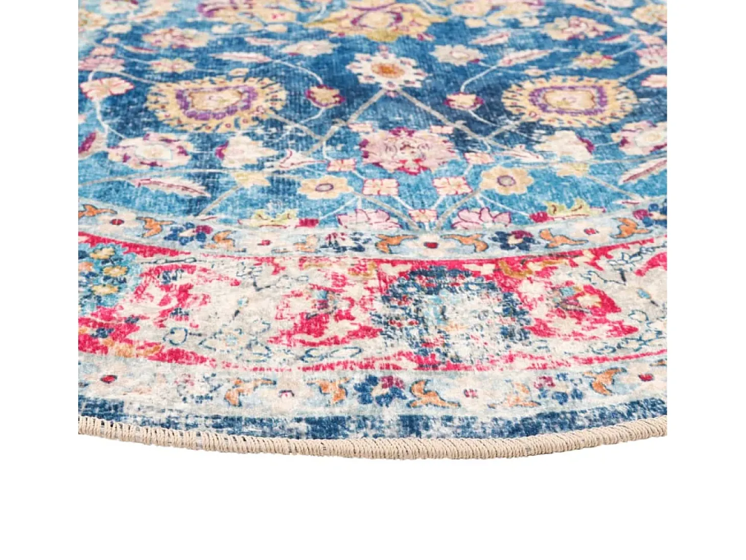 Alfombra lavable multicolor Ø 120 cm antideslizante