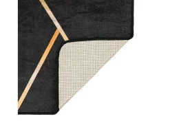 Alfombra lavable negra y dorada 80x150 cm antideslizante