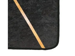 Alfombra lavable negra y dorada 80x150 cm antideslizante