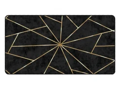 Alfombra lavable negra y dorada 80x150 cm antideslizante