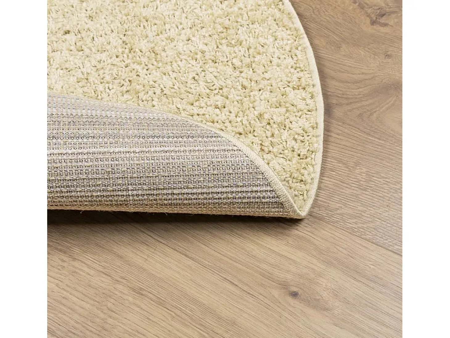 Alfombra moderna de pelo largo PAMPLONA, color dorado, Ø 160 cm