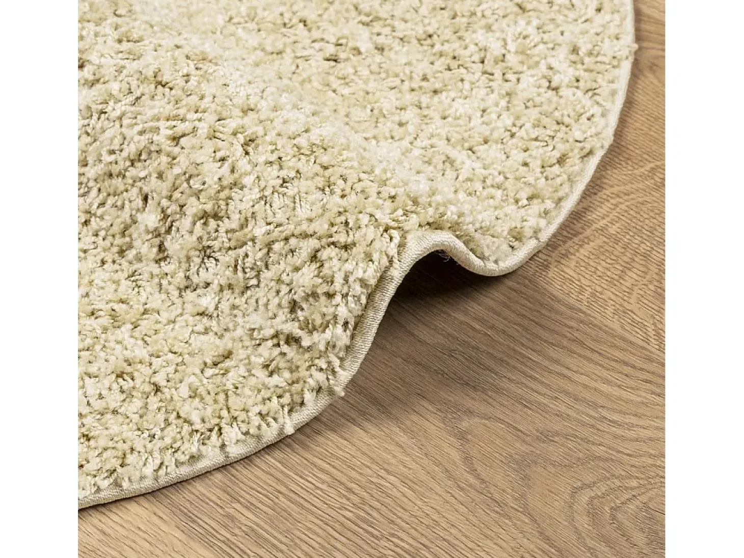 Alfombra moderna de pelo largo PAMPLONA, color dorado, Ø 160 cm