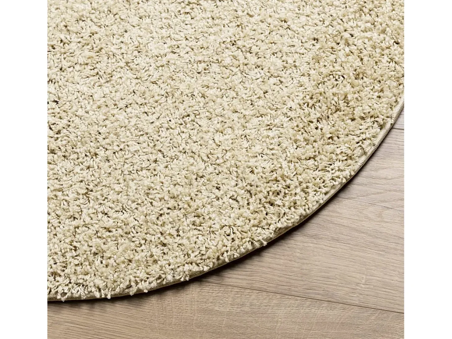 Alfombra moderna de pelo largo PAMPLONA, color dorado, Ø 160 cm
