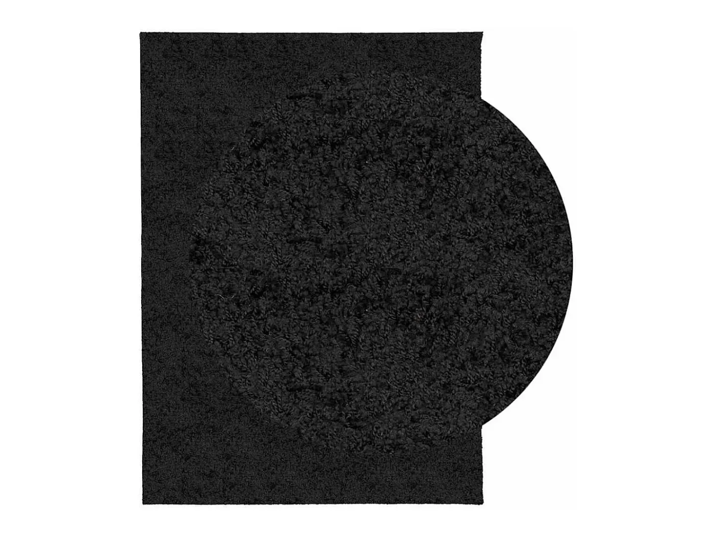 Alfombra moderna PAMPLONA de pelo largo negra 140x200 cm