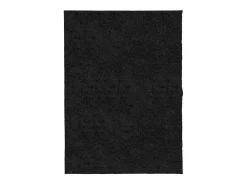 Alfombra moderna PAMPLONA de pelo largo negra 140x200 cm